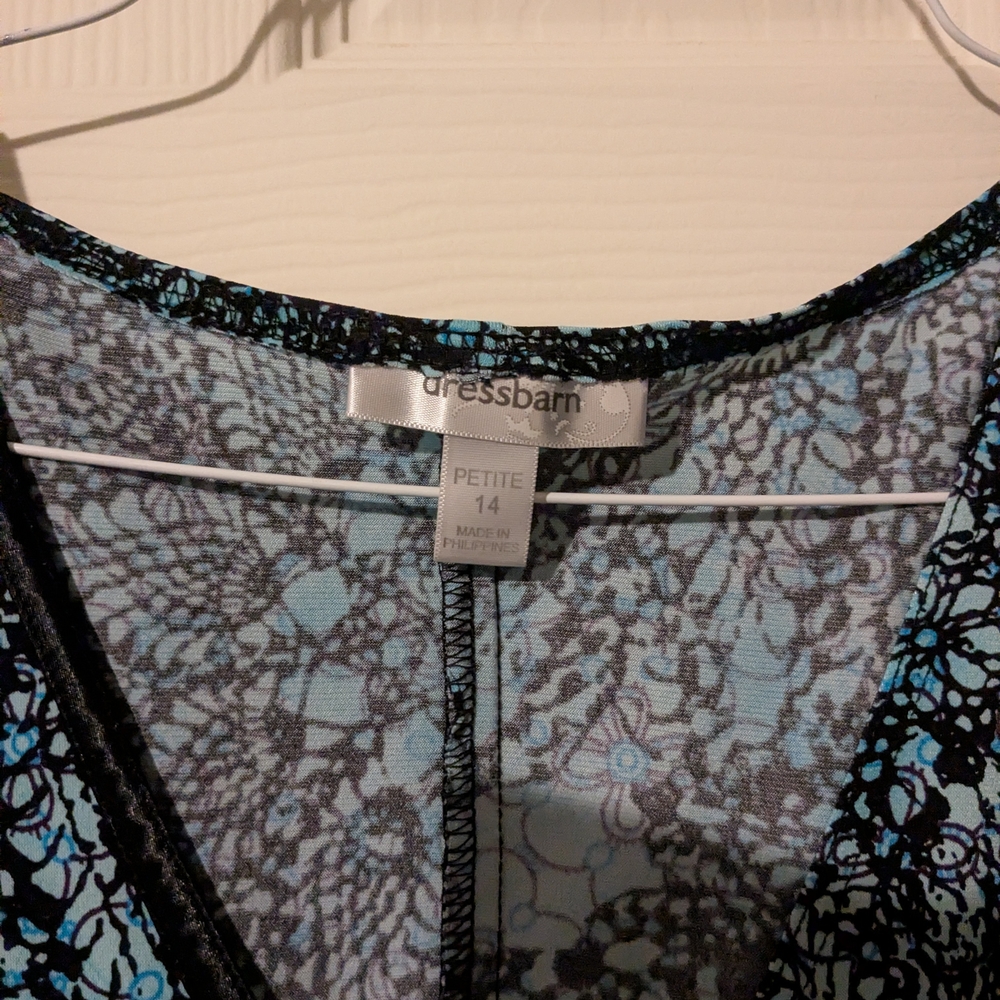 dressbarn Teal and Black Floral Midi Dress - Picture 4 of 4